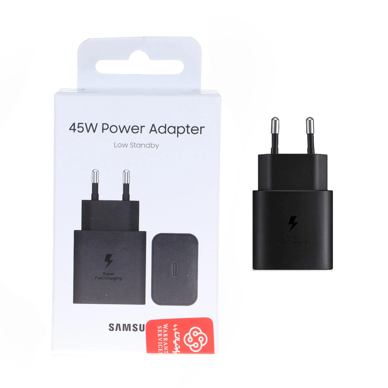 شارژر سه پین 45w سامسونگ مدل power adapter- گارانتی مادام العمر- مشکی    SAMSUNG