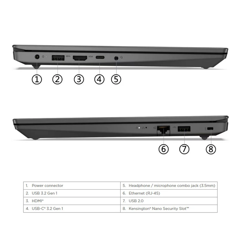 لپ تاپ لنوو 15.6 اینچی FHD مدل Intel i7-13620H - V15 G4 IRU رم 16GB حافظه 512B SSD گرافیک Integrated - خاکستری - Windows 11 - تصویر 4