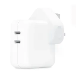 شارژر دیواری 35 وات اپل سه پین مدل Apple A2676 با دو خروجی USB-C (اوریجینال) با گارانتی 18 ماهه شرکتی