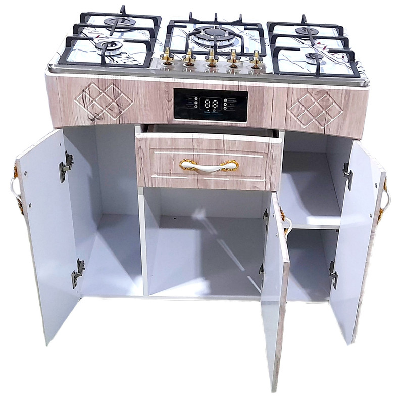 اجاق گاز مبله تایسز 5 شعله طرح فر صفحه شیشه مدل CR-5101 سفید تایسز - تصویر 2
