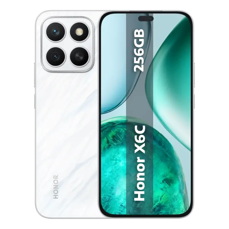 honor-x6c-6gb-256gb-white گوشی موبایل آنر مدل X6C با رم ۶ گیگابایت و رنگ سفید